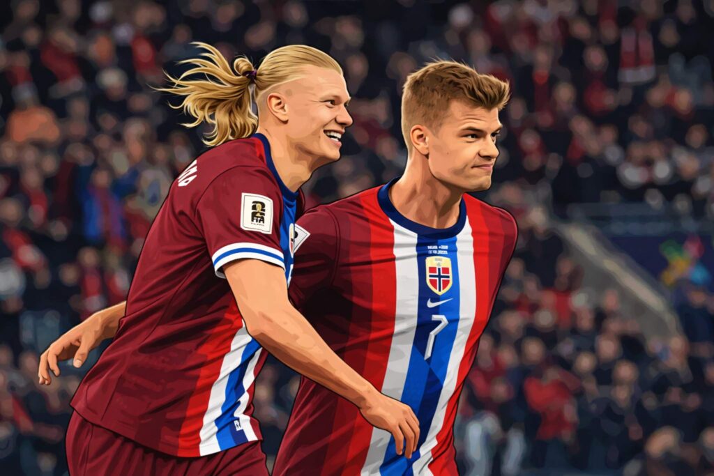 Έρλινγκ Χάαλαντ με τον Σορλόθ στην Εθνική Νορβηγίας