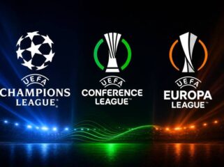 UEFA logos champions league, europa league, conference league